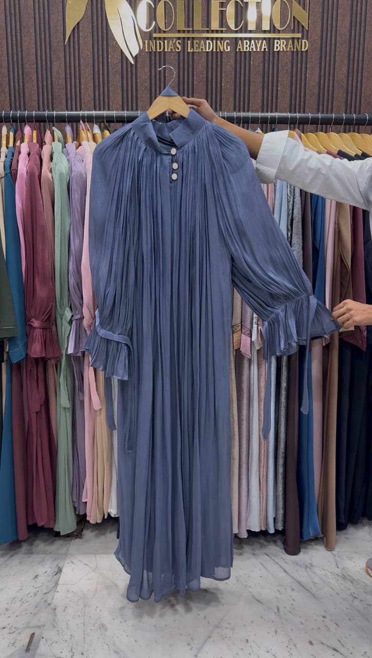 NAGMA ORGANZA CAP ABAYA | GRAY