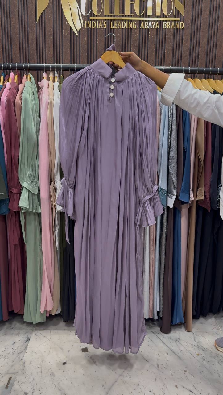 NAGMA ORGANZA CAP ABAYA | LAVENDER
