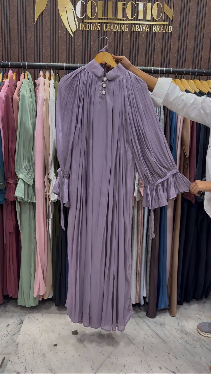 NAGMA ORGANZA CAP ABAYA | LAVENDER