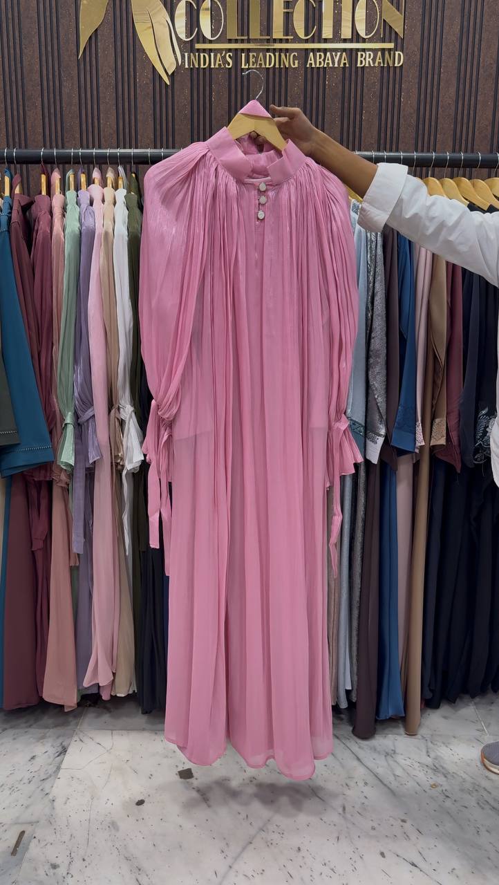 NAGMA ORGANZA CAP ABAYA | PINK