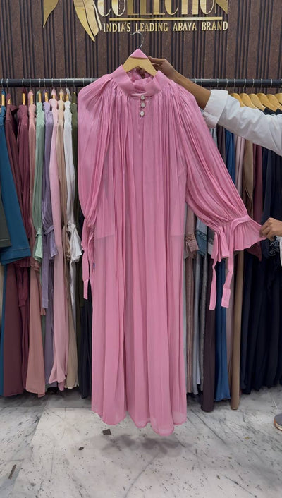 NAGMA ORGANZA CAP ABAYA | PINK
