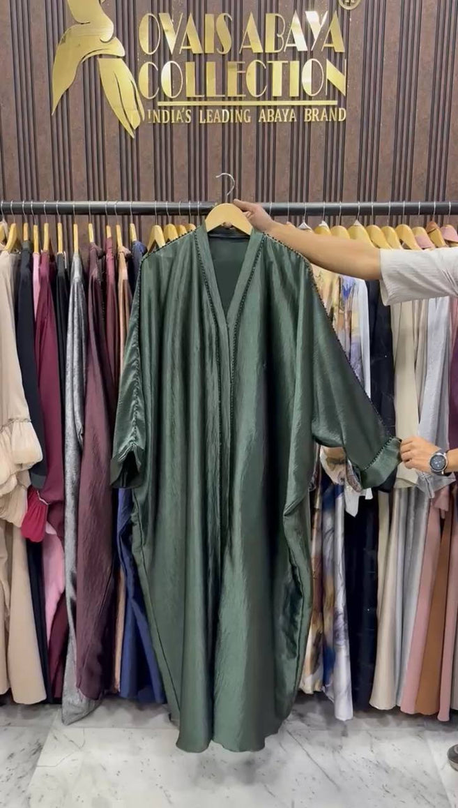 NADIYA HANDWORK KAFTA ABAYA | GREEN