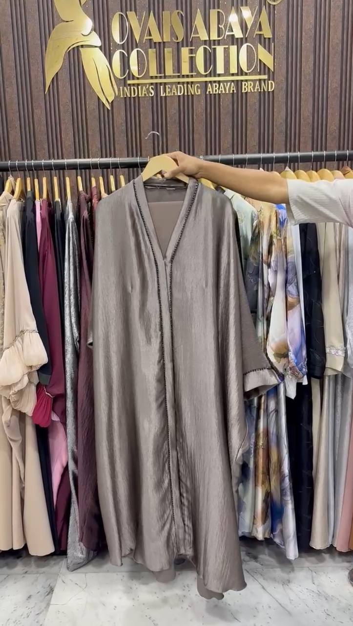 NADIYA HANDWORK KAFTA ABAYA | NUDE
