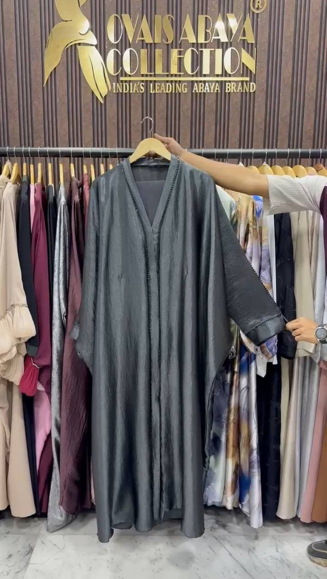 NADIYA HANDWORK KAFTA ABAYA | GRAY