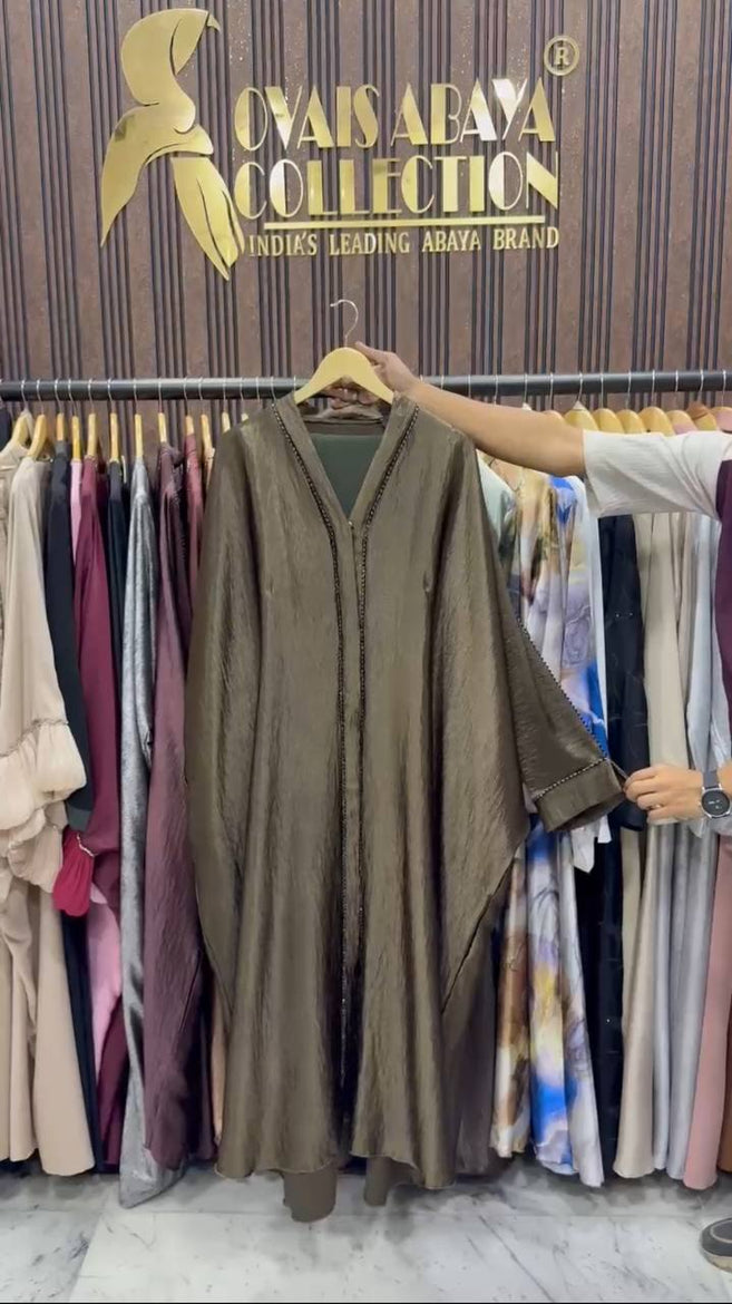 NADIYA HANDWORK KAFTA ABAYA | OLIVE