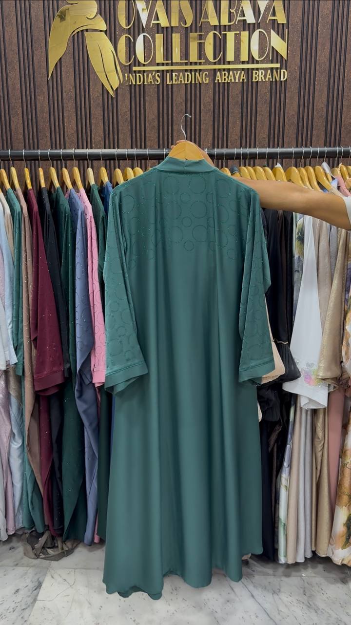 SK A-Line Imported Korean Abaya  - SEA GREEN