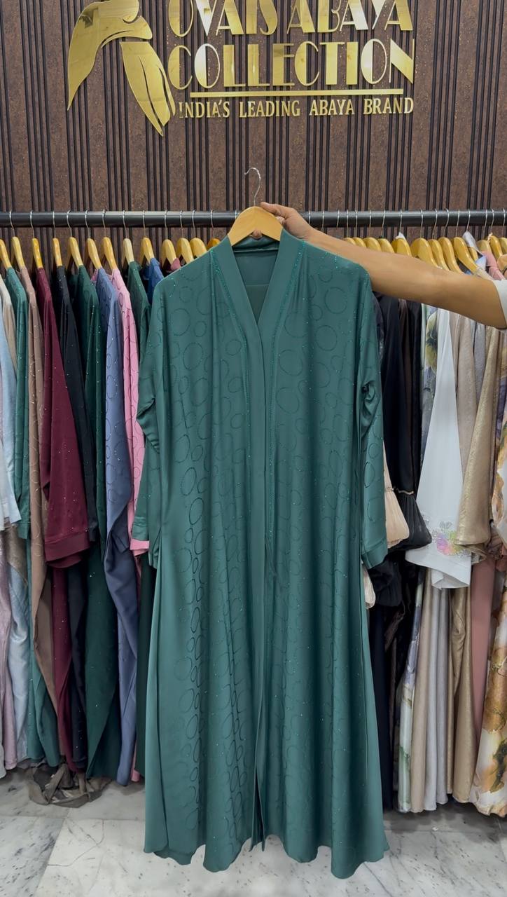 SK A-Line Imported Korean Abaya | SEA GREEN
