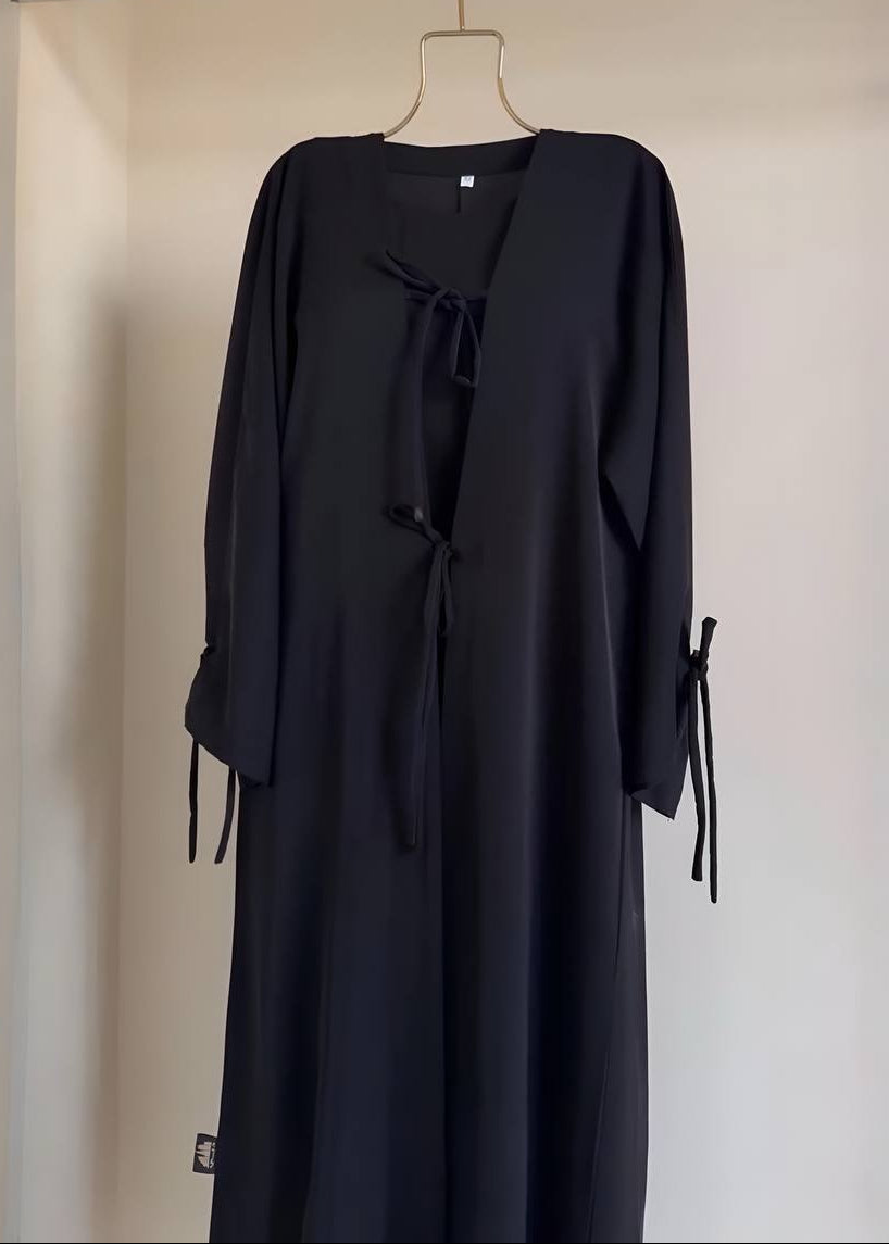 SAFA BOW STYLE DS ABAYA | BLACK