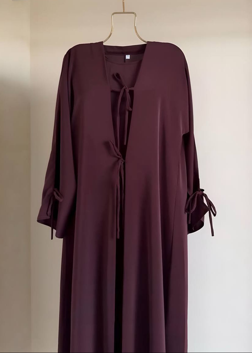 SAFA BOW STYLE DS ABAYA | MAROON