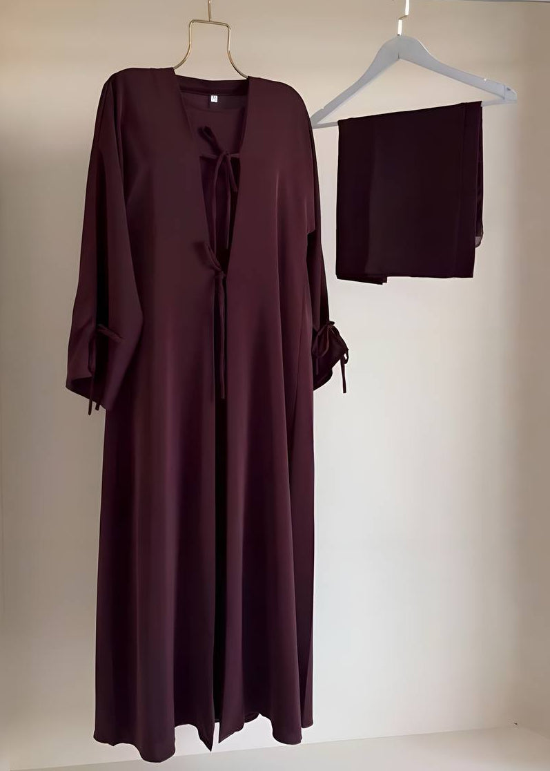 SAFA BOW STYLE DS ABAYA | MAROON