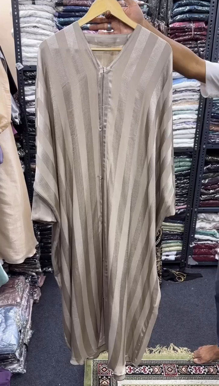 Al-Naaz Front Open Kaftan Zoom Abaya ( NUDE )