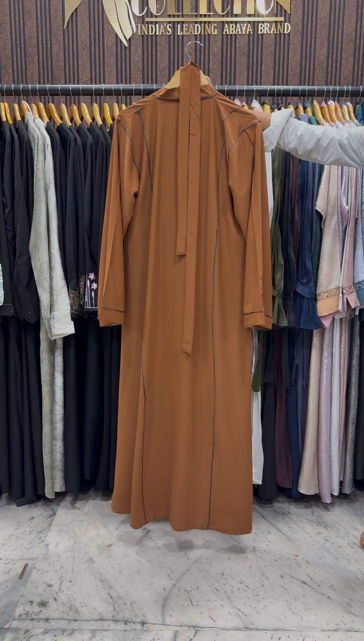 SUBIE FRONT OPEN ABAYA | COPPER