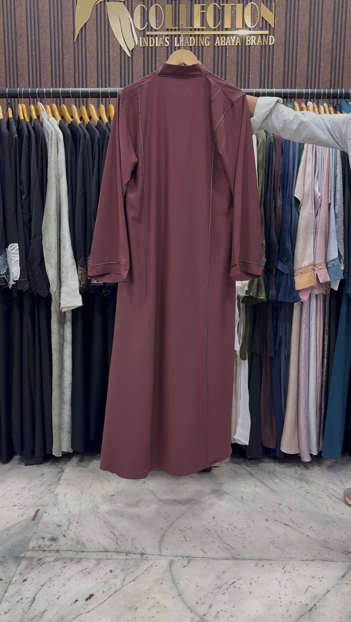 SUBIE FRONT OPEN ABAYA | DUSTY PINK