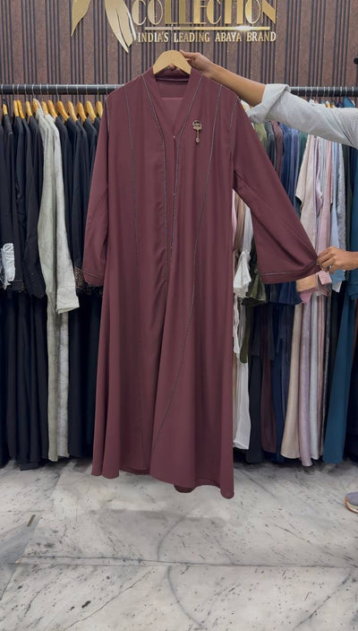 SUBIE FRONT OPEN ABAYA | DUSTY PINK