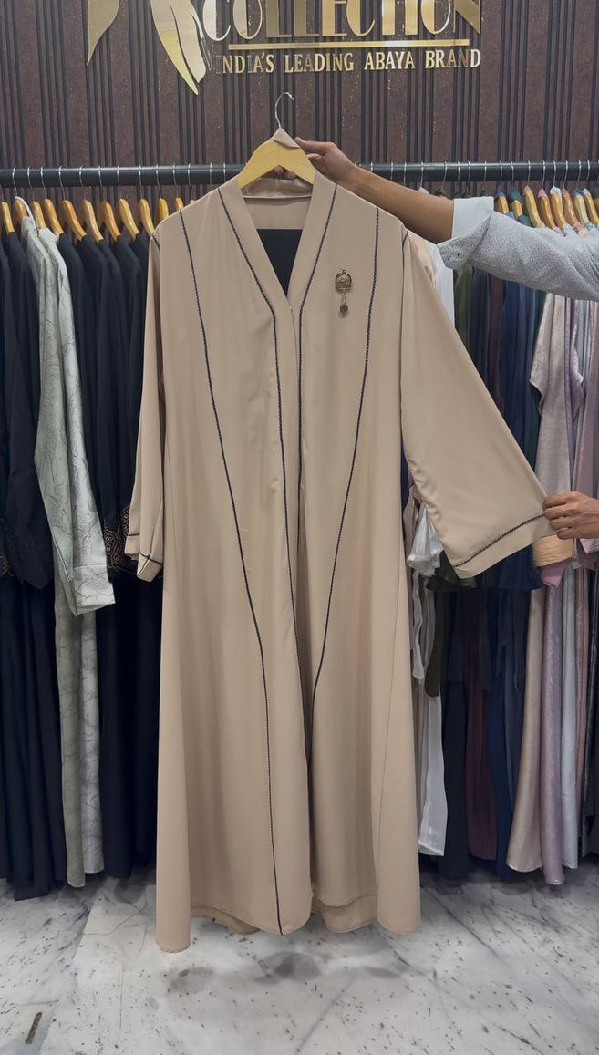 SUBIE FRONT OPEN ABAYA | NUDE
