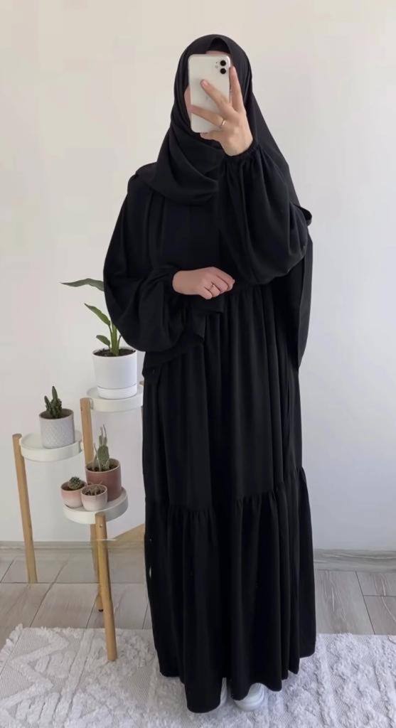 TUBA FRILL ABAYA | BLACK