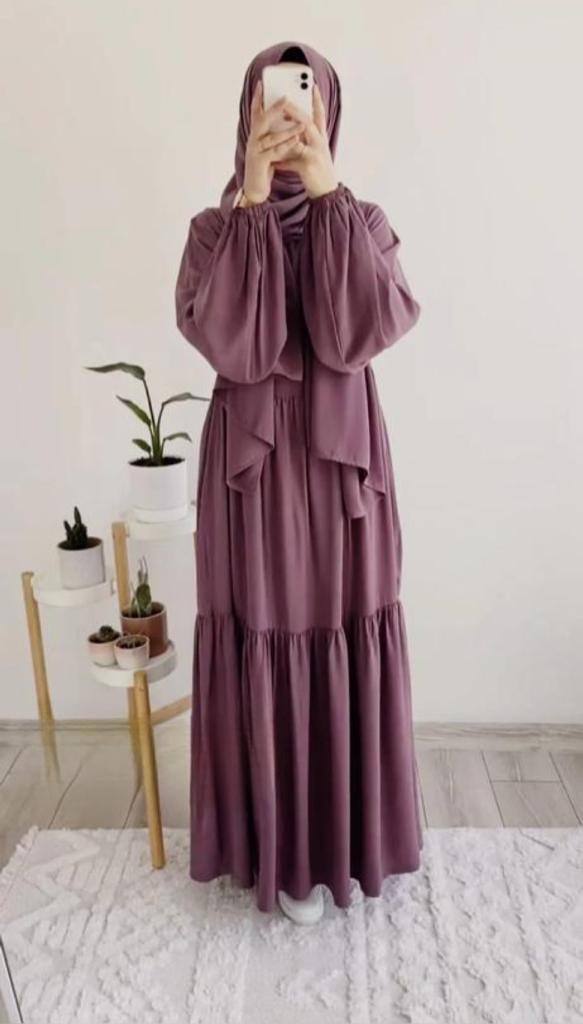 TUBA FRILL ABAYA | ROSE PINK