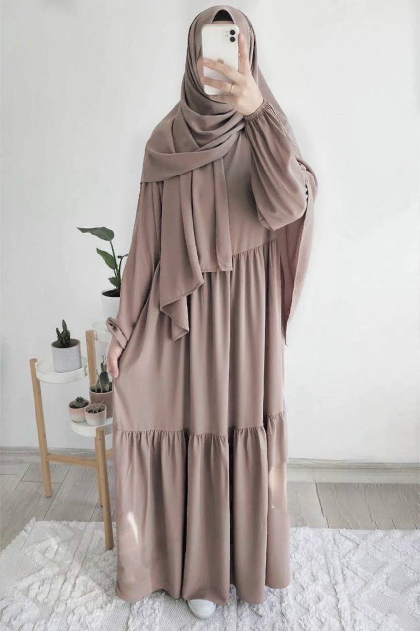 TUBA FRILL ABAYA | LITE NUDE
