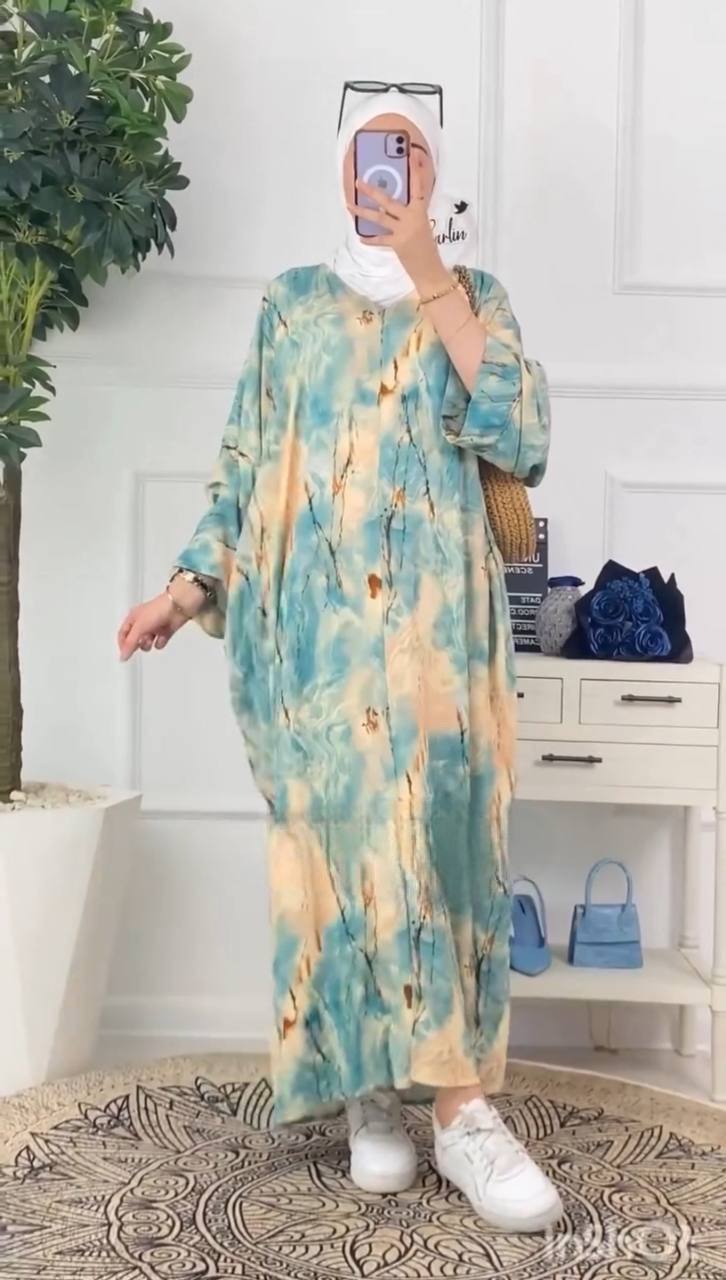 KINZA PRINTED KAFTAN ABAYA | SHADE-05