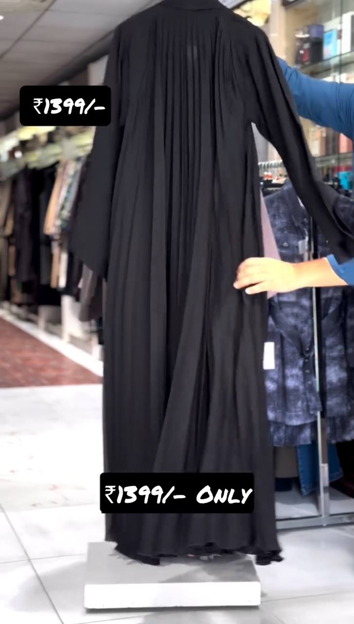 LIYANA FRONT OPEN ABAYA | BLACK