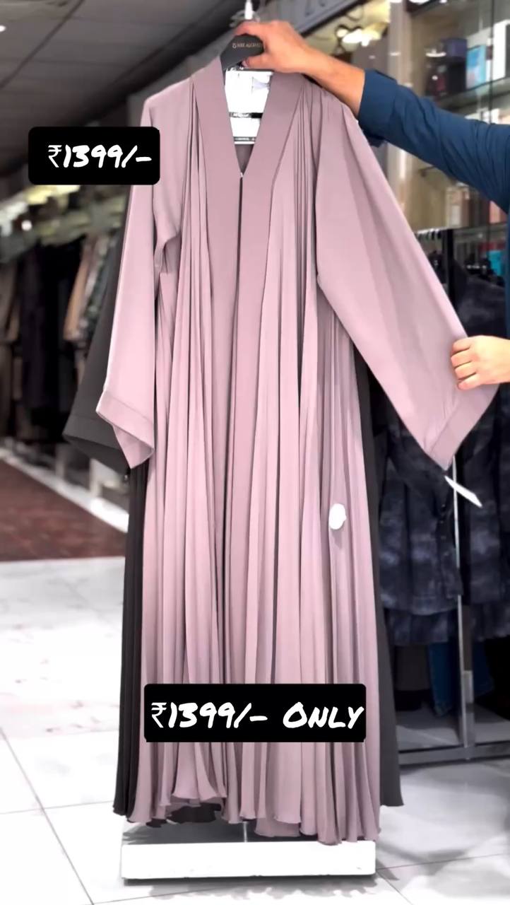 LIYANA FRONT OPEN ABAYA | PINK