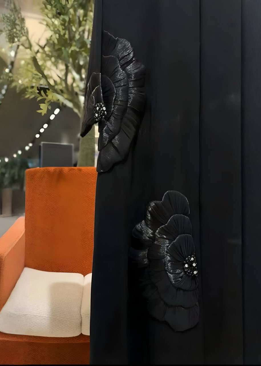 RUKAIYYA LUXE ABAYA | BLACK