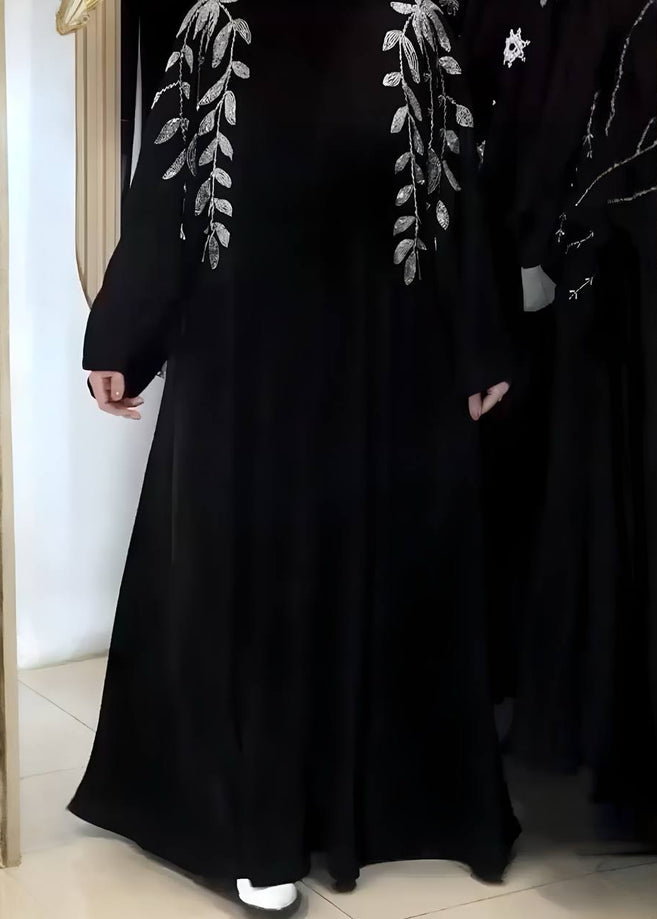 BUSHRA HANDWORK ABAYA | BLACK