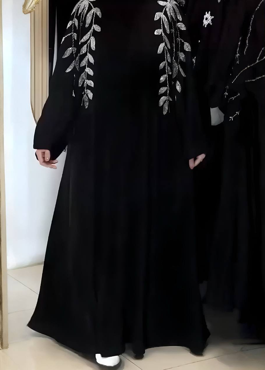 BUSHRA HANDWORK ABAYA | BLACK