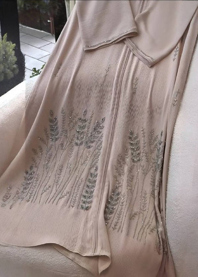 ZUNEHRA HANDWORK ABAYA | NUDE