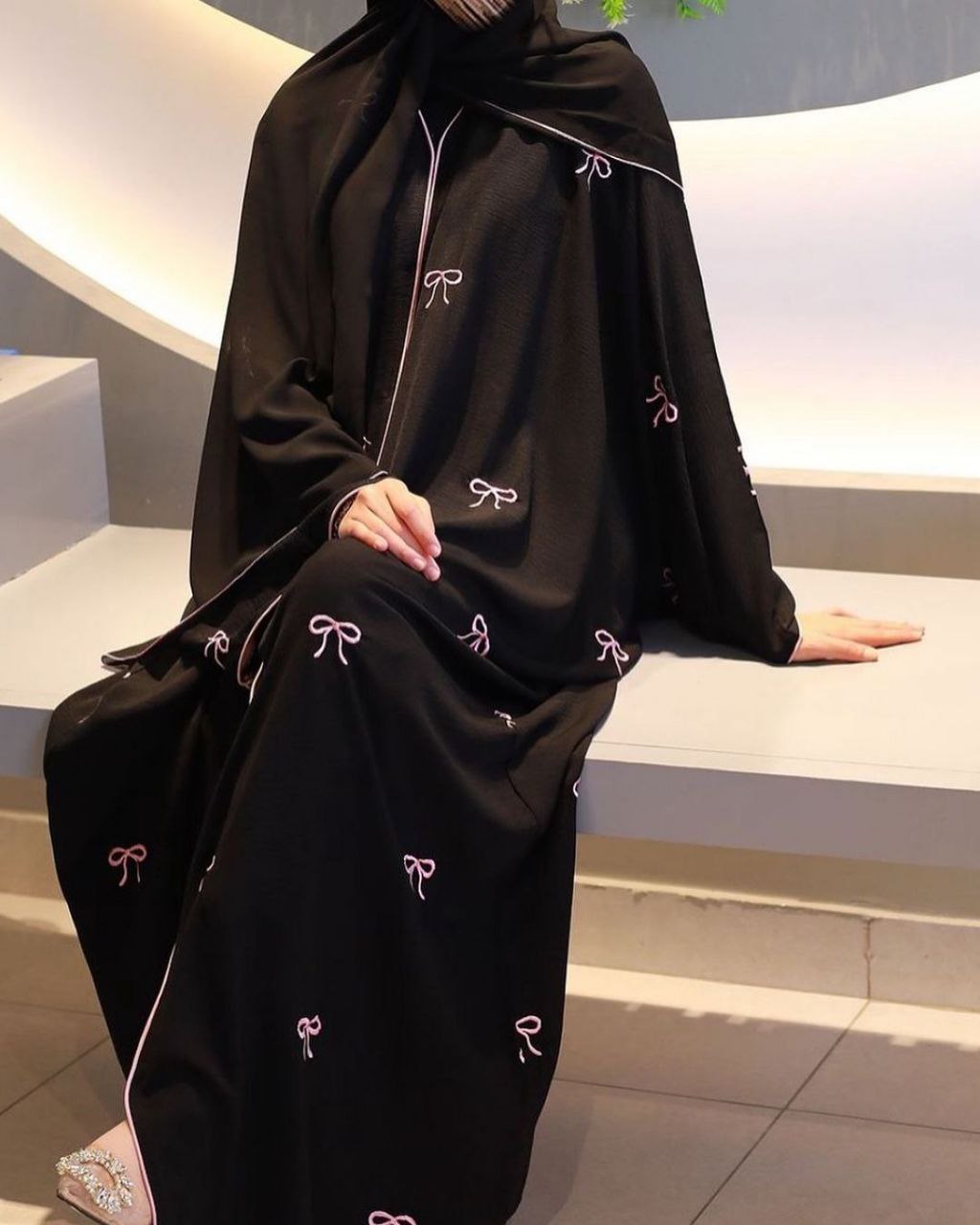 AFIFA MODEST KAFTAN BOW EMBROIDERY ABAYA ( NEW LAUNCH )