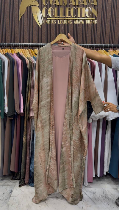 SABAH DOUBLE SHRUG SHADED ABAYA | PEACH