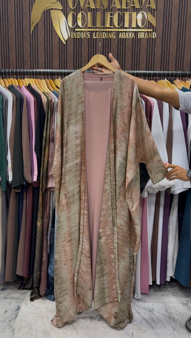 SABAH DOUBLE SHRUG SHADED ABAYA | PEACH