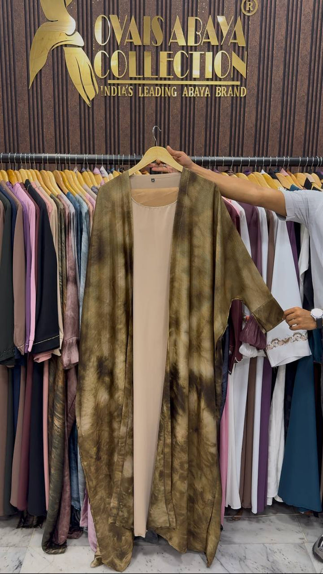 SABAH DOUBLE SHRUG SHADED ABAYA | GOLD