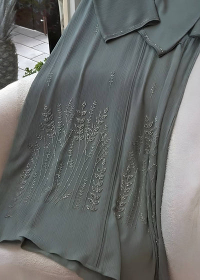 ZUNEHRA HANDWORK ABAYA | SEA GREEN