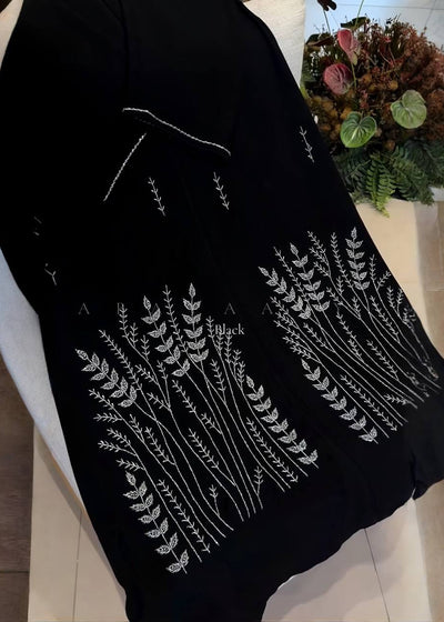 ZUNEHRA HANDWORK ABAYA | BLACK