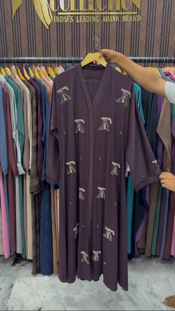 LV STYLE HANDWORK ABAYA | D-PURPLE