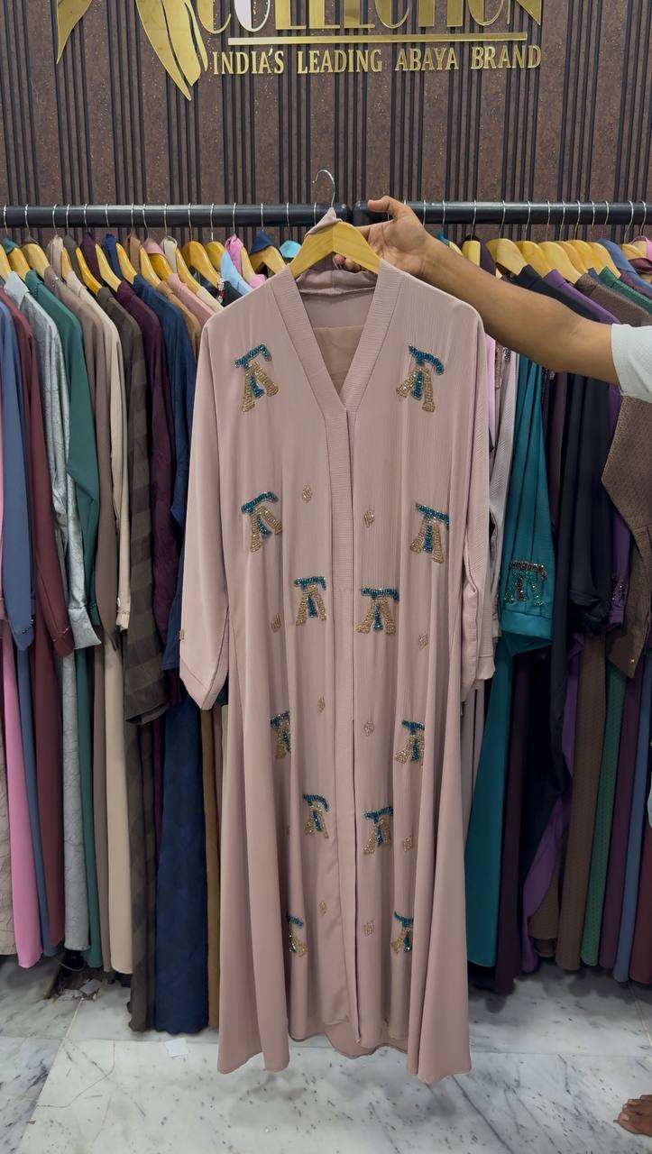 LV STYLE HANDWORK ABAYA | PEACH