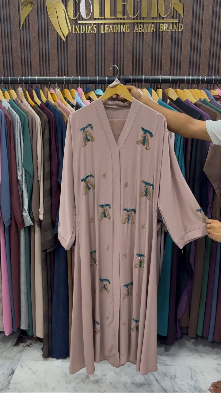 LV STYLE HANDWORK ABAYA | PEACH