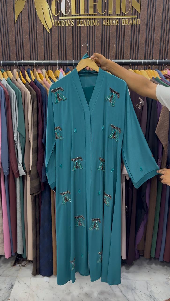 LV STYLE HANDWORK ABAYA | TEAL