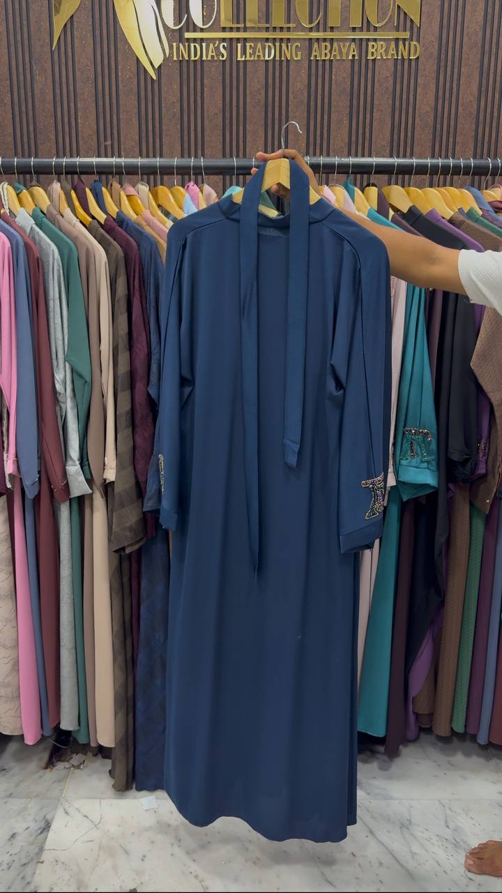 LV STYLE HANDWORK ABAYA | NAVY BLUE