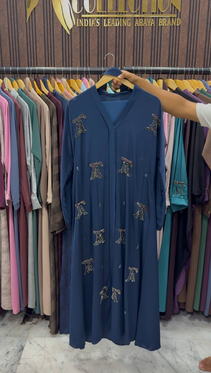 LV STYLE HANDWORK ABAYA | NAVY BLUE