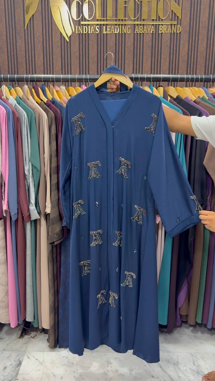 LV STYLE HANDWORK ABAYA | NAVY BLUE