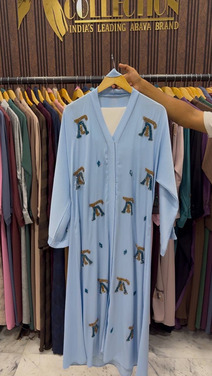 LV STYLE HANDWORK ABAYA | SLASH BLUE