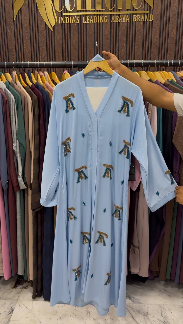 LV STYLE HANDWORK ABAYA | SLASH BLUE