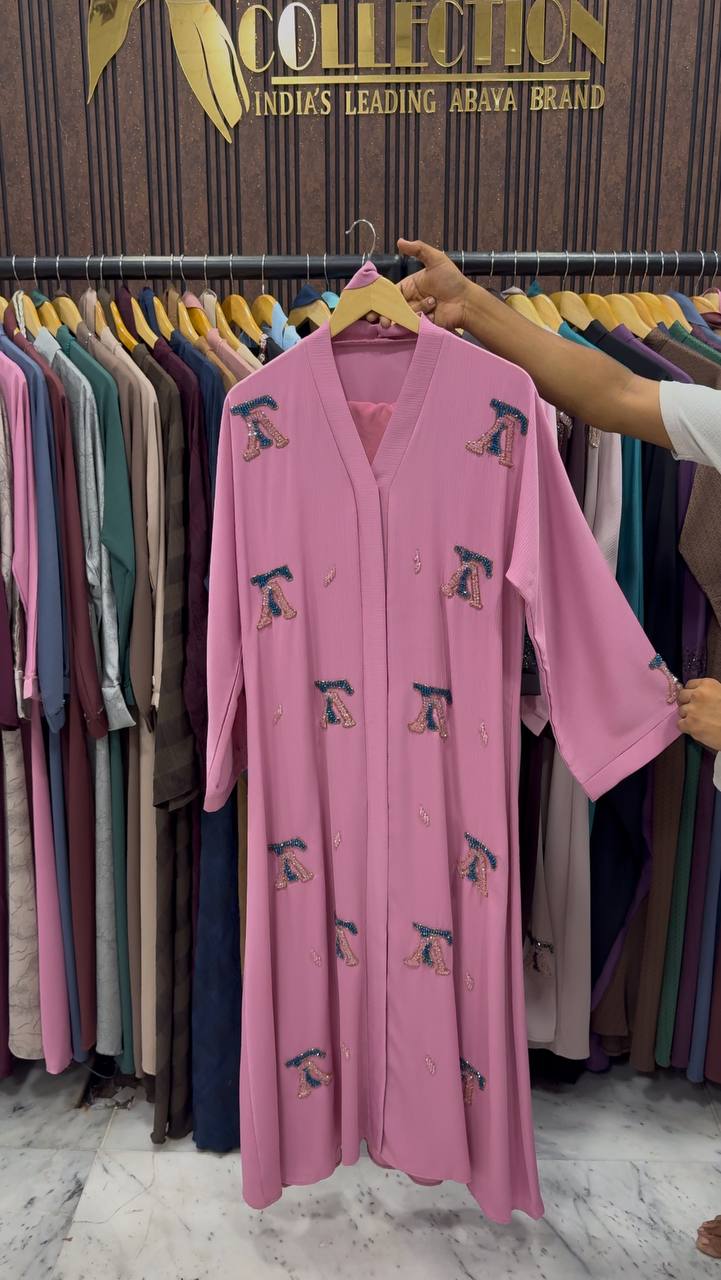 LV STYLE HANDWORK ABAYA | PINK