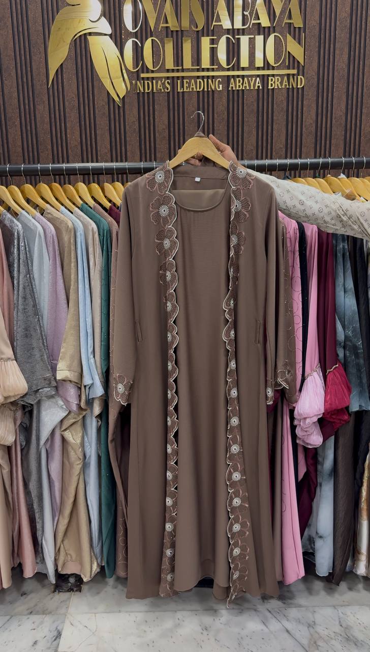 SEHER DOUBLE SHRUG ABAYA | BROWN