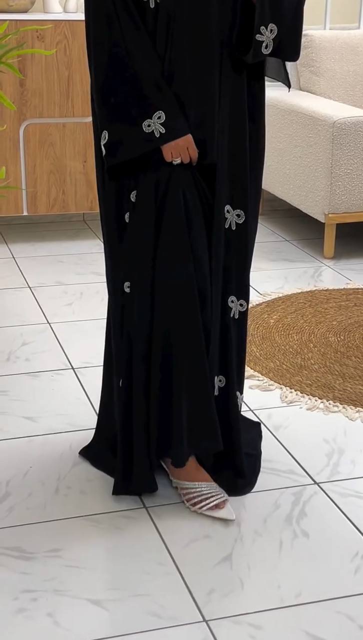 REHBAR DOUBLE SHRUG ABAYA | BLACK