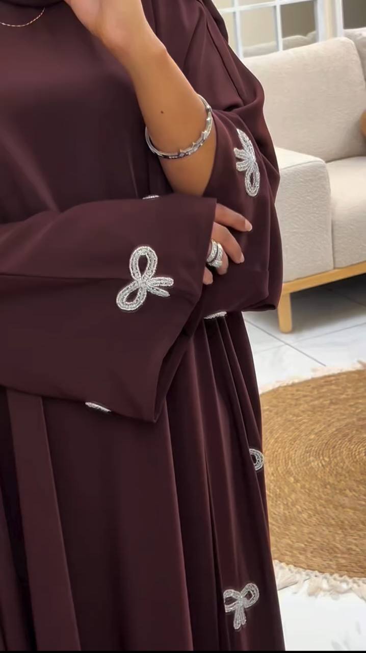 REHBAR DOUBLE SHRUG ABAYA | MAROON