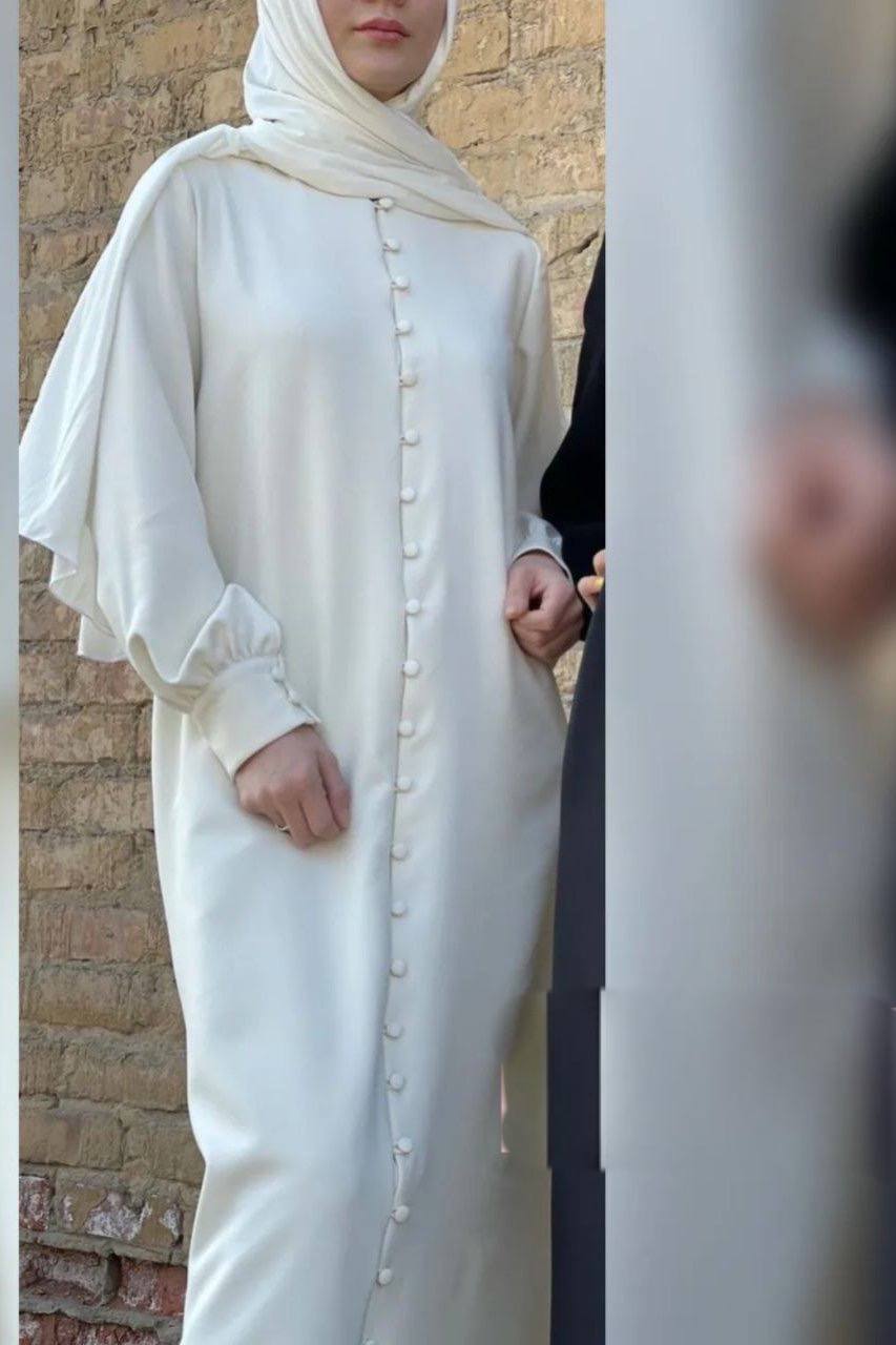 AYESHA FRONT OPEN ABAYA | WHITE