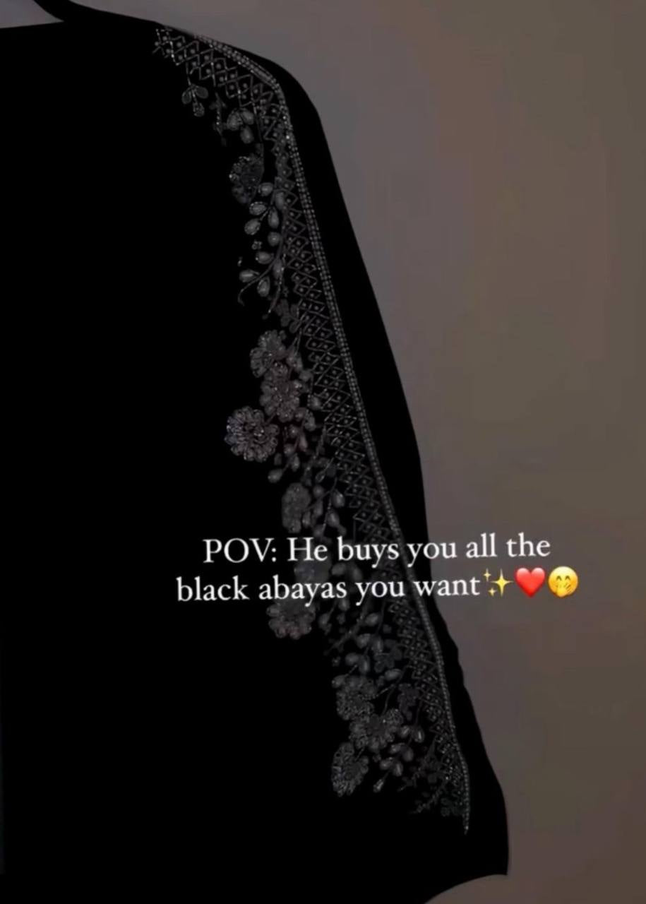 NABIHA HANDWORK ABAYA | BLACK